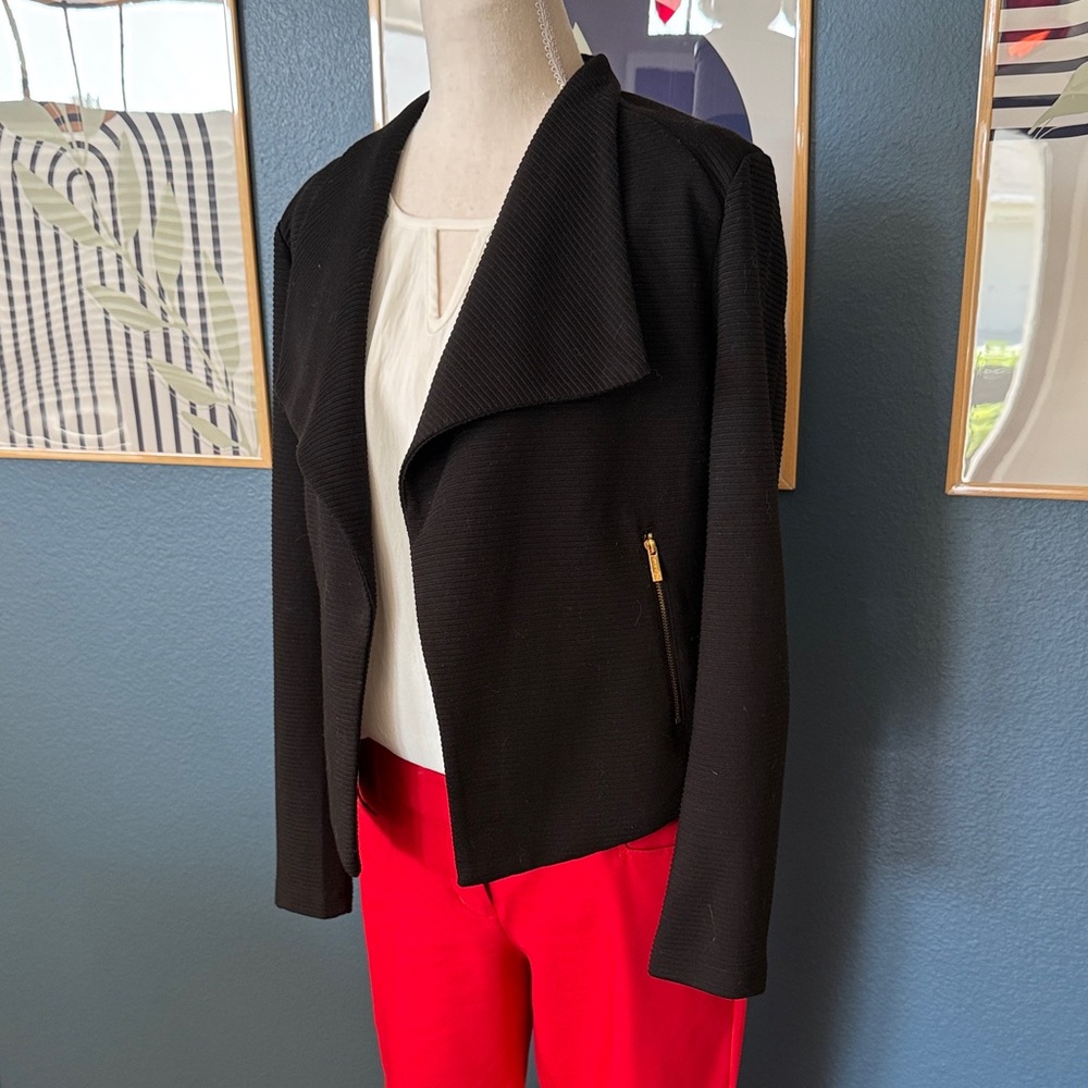 Calvin Klein Black Open-Front Blazer